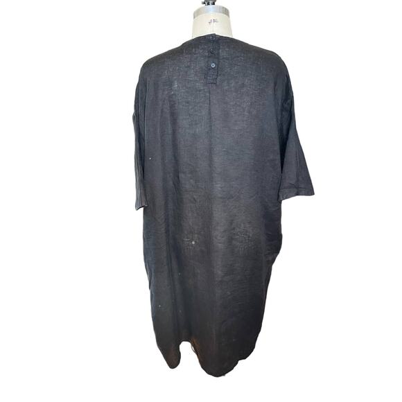 CP Shades Black Oversized 100% Linen Caftan Tunic Dress Size XS X-Small - Picture 4 of 9